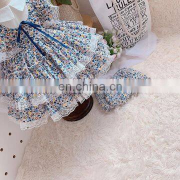 Spanish Lolita Girls Princess Dress Lace Stitching Sleeves Print Dress for Girl Birthday Party Easter Vestidos photo-4