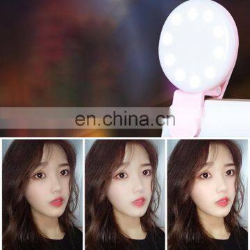 Portable Mini Selfie Round Flash Clip-on Mobile Phone LED Fill Makeup Selfie Ring Light With Usb Charging Cable photo-7