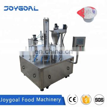 Joygoal - factory automatic full-auto jelly/juice cups filling sealing machine cup yoghurt filling sealing machine