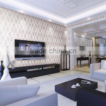 Paved Really Simple Curve Flocking Velvet Sofa Background TV Den Bedroom Marriage Room -3d Wall Paper Designer Wallpaper photo-3