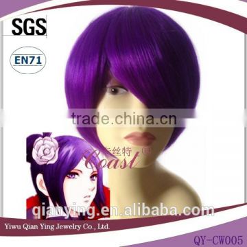 short purple Naruto Konan cosplay wigs