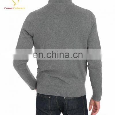 Men High Collar Half Button Pullover Cashmere photo-2
