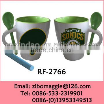 Personalized Ceramic Promotion Coffee Mug with Spoon for Colored Travel Coffee Maker