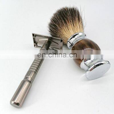 New Design Double Edge Blade High Quality Safety Razor Gun Black Metal Safety Razor photo-5
