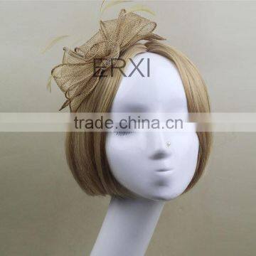 Wholesale Unique Style Bowknot Sinamay Fascinator With Feather Hair Accessories photo-4