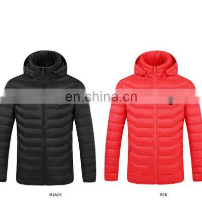 Winter new hooded zipper smart USB heating hooded warm cotton constant temperature jacket custom wholesale