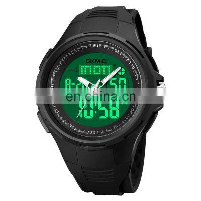 Fashion SKMEI 1844 Fashion Sport Men Watches Analog EL Light Digital Original PU Strap Men Wristwatch