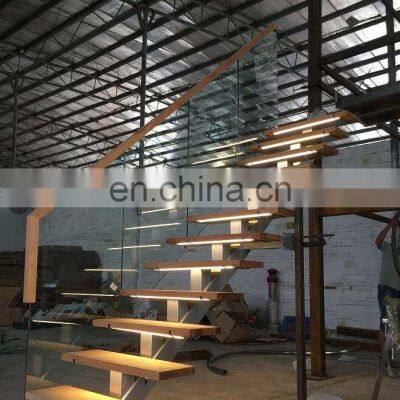 Modern Solid Wooden Treads Steps Stairs Straight Staircase Design photo-4