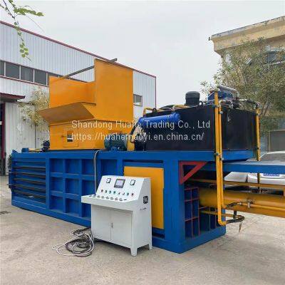 Horizontal hydraulic hh-140 waste carton packer can opener oil drum flattening machine plastic film used clothes baling machine