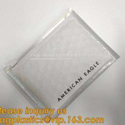 Bubble Bags Zip Padded Pouch For Beauty Skin Care Slider Zipper Lock Bag Colored Customized PVC Slider Zipper Bubble Bag