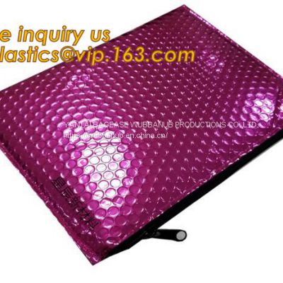 Hot Metallic Colorful Bagease Packaging Zipper Bubble Bag For Cosmetic Packaging,k Bubble Bags are Made of PET/CP