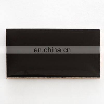75x150mm Black Color Kitchen Backsplash Subway Tile Ceramic Wall photo-3
