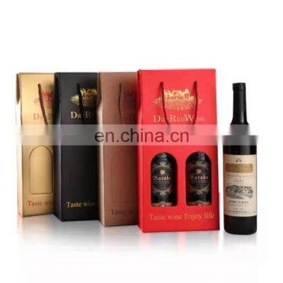 Wholesale Custom Printed Corrugated Paper Packaging With Rope Handle Gift Whisky Red Wine Bag photo-5