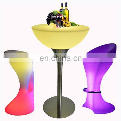 coffee shop hotel led bar furniture cocktail tables and chairs party chair table set high chair cordless luminous bar tables