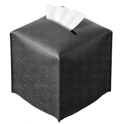 Pu Leather Tissue Box Holder Square Tissue Box Cover Modern Stylish Tissue Box Organizer for Bathroom photo-4