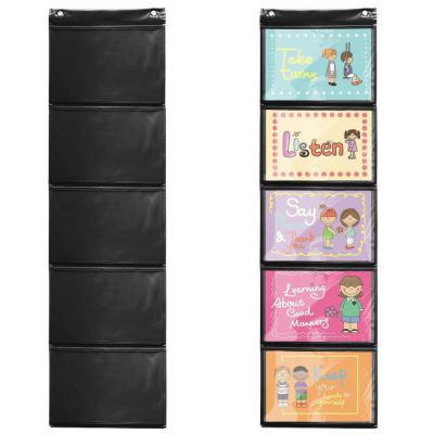 Classroom Pocket Chart Haning Wall File Organizer for Classroom Cards,Drawing,Pictures,Class Demonstrations School Supplies