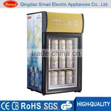 Desktop single glass door small display fridge showcase for sale