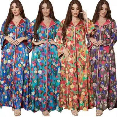 Printed Spun Rayon Fabric Woven Rayon Spandex Fabric Floral Digital Print Viscose Rayon Elastic Fabric for Dress photo-3