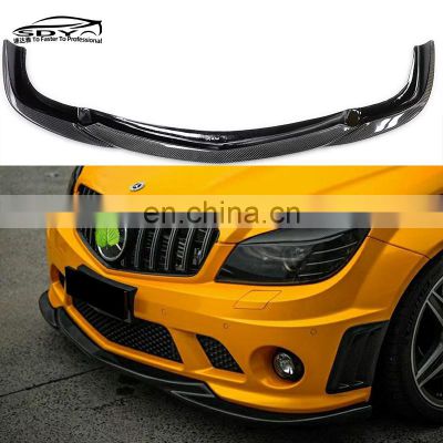 W204 C63 V Style Carbon Fiber Front Lip Front Bumper Lip For Mercedes Benz C Class C63