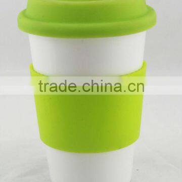 Custom Design Carry On Coffee Ceramic Coffee Mug With Silicone Lid