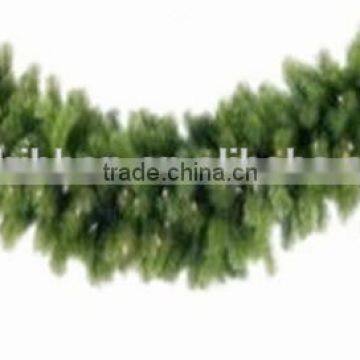 Green PVC Garland With Balls Oranments/Hot Selling 2014 Wholesale Flocked Christmas Garlands Wreaths