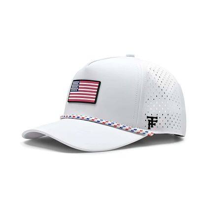 Оптовые гольф-шляпки с индивидуальным логотипом, персонализированным дизайном и вышивкой на веревке. Гольф-шляпки из пяти панелей, водонепроницаемые, с быстрым высыханием.