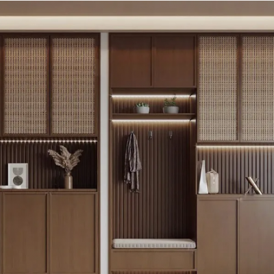 Customized Song-style Aesthetic Pure Solid Wood Skeleton Line Cabinet Doors - Manufacturer of Door-wall Cabinets With a Single Door Reaching the Ceiling at 2.75 Meters photo-4