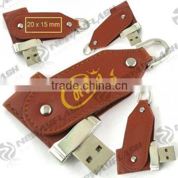 High quality leather swivel usb flash drive