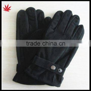 men's convention pig suede leather gloves with knitting belt