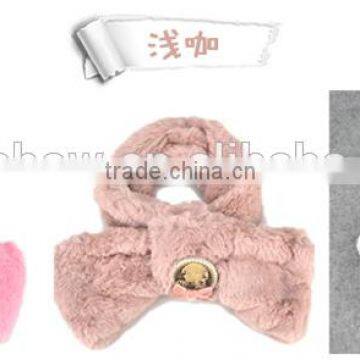 New Arrival Fashion Kids Children's Girl's Bowknot Berber Fleece Knitted Winter Neck Scarf photo-6