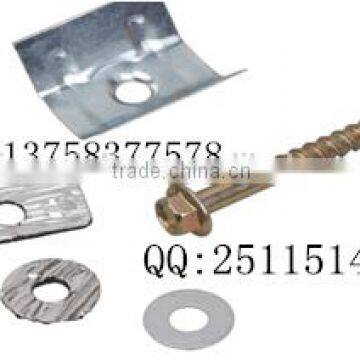 Galvanized roofing screws with four parts