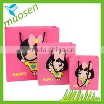 Accept custom made glossy pink luxury Paper Shopping Bags, Paper gift bags