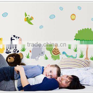 Happy Jungle Animal Wall Decal Removable Stickers Kids Baby Nursery Decor Art photo-3