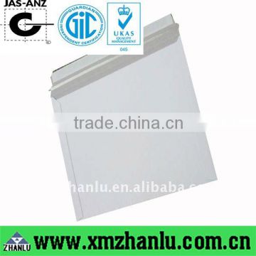 White board envelopes made of 350gsm white lined chip board