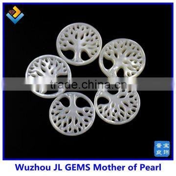 Wholesale new product round genuine shell pearl and shell and the tree of life