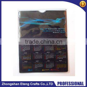 High definition custom printed calender and card holder,soft plastic card holder