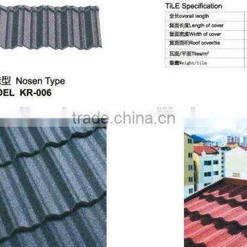 Nosen type concrete stone coated metal roof tiles