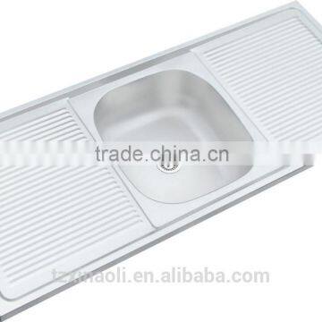 dubai hot sales stainless steel sink, single bowl double tray sink,kitchen sink(120*50*15cm)/SANXIN