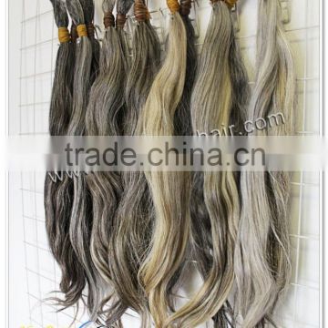 Wholesale china supplier unprocessed best quality grey hair 16-24'' 100% human virgin remy hair