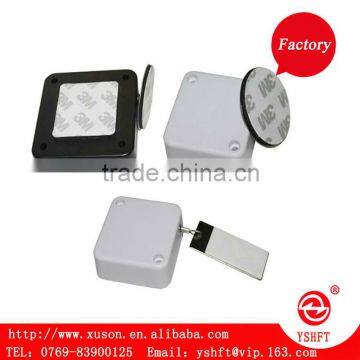 cell phone scolour quare plastic retractable anti theft pull box with with round hook