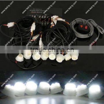 160W 8 LED Bulbs Hide-A-Way Emergency Hazard Warning Strobe Light Kit