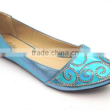 New Fashion Shining Flower With Diamond Lady Flat Shoe Dress Shoes in Stock photo-5
