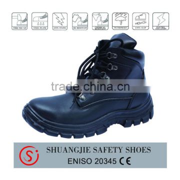 CE EN ISO 20345 smooth leather PU injection safety shoes