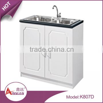 Chinese home furniture modern cheap kitchen cupboard small white wooden cabinet kitchen with sink