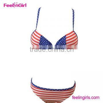 Bow Point Top Retro Push-up Bikini