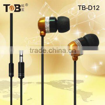 China wholesale custom blue metallic pc earphone, phone ear piece, unique earphone earbuds