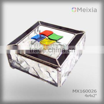 MX160026 Hot tiffany style customized bevel stained glass jewelry box