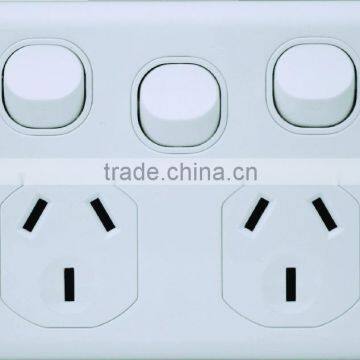 Australia standard 10A 3 gang 3pin electric wall switch socket