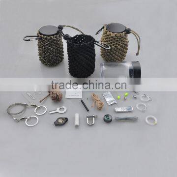 Wholesale Outdoor Hiking and Fishing Paracord Bottle Survival Gear