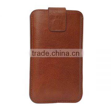 Genuine Leather Sleeve with magnet for i phone6 cases and covers